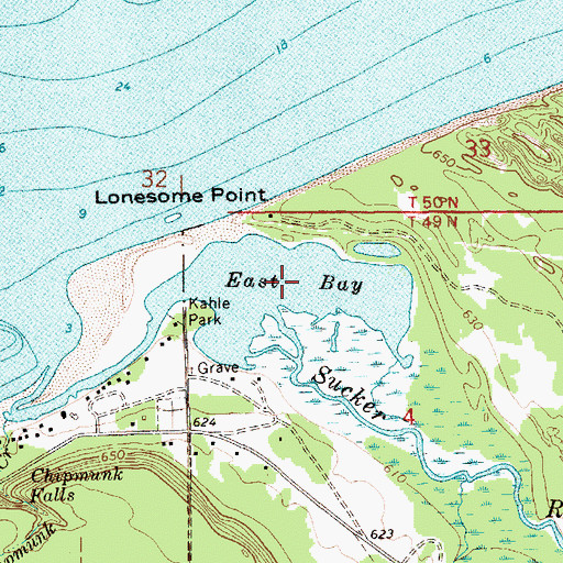 Topographic Map of East Bay, MI