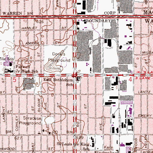 Topographic Map of East Bethlehem School, MI
