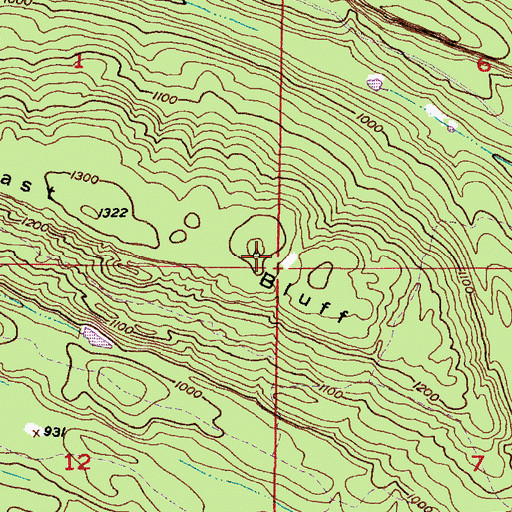 Topographic Map of East Bluff, MI