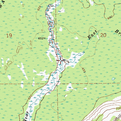 Topographic Map of East Branch Bear Creek, MI