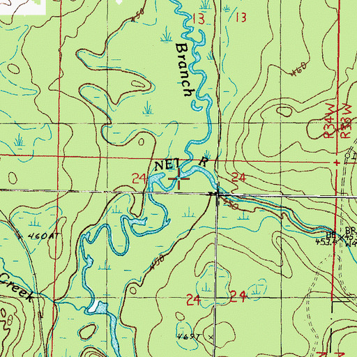 Topographic Map of East Branch Net River, MI