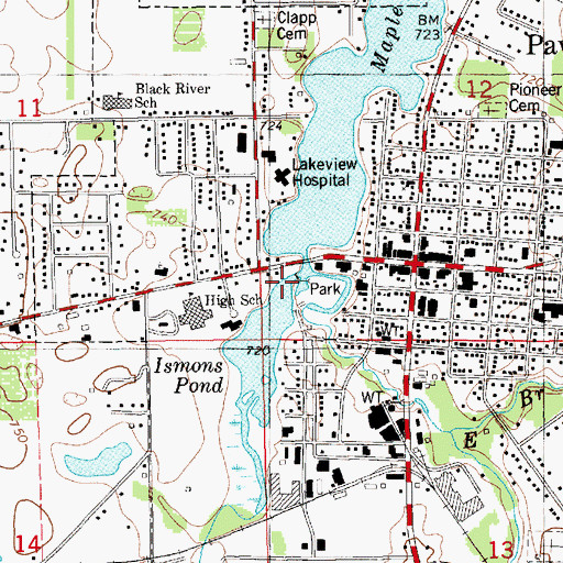 Topographic Map of East Branch Paw Paw River, MI
