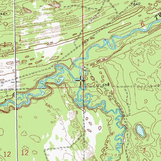Topographic Map of East Branch Two Hearted River, MI