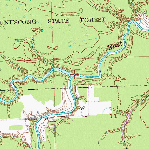 Topographic Map of East Branch Waiska River, MI