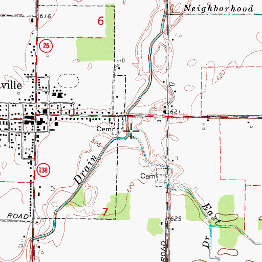 Topographic Map of East Branch Wiscoggin Drain, MI
