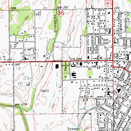 Topographic Map of Wynn Park, AR