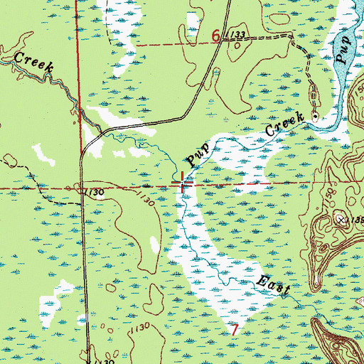 Topographic Map of East Branch Wolf Creek, MI