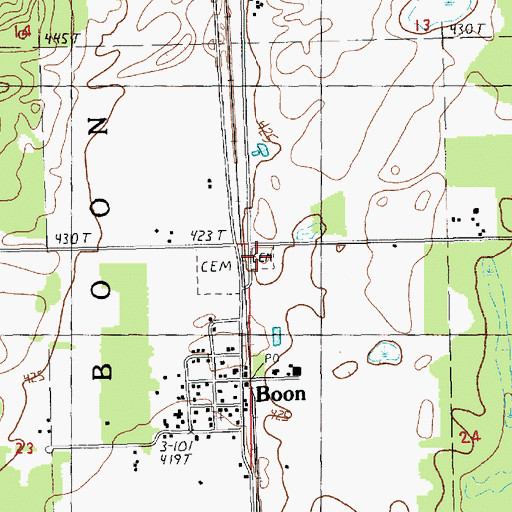 Topographic Map of East Cemetery, MI