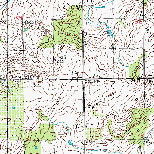 Topographic Map of East Denver Church, MI