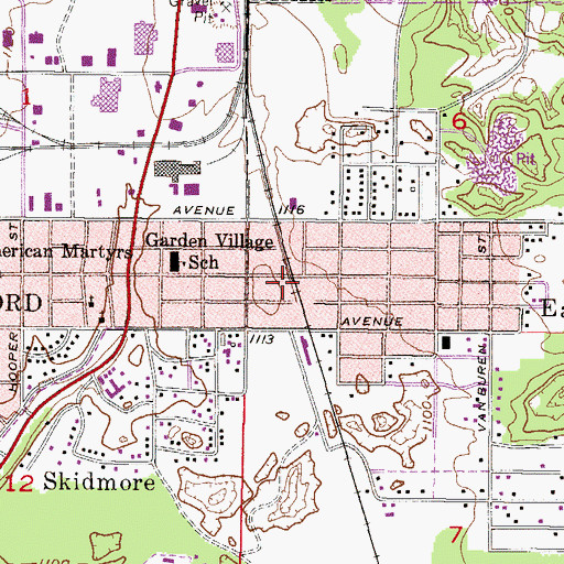 Topographic Map of East Kingsford, MI