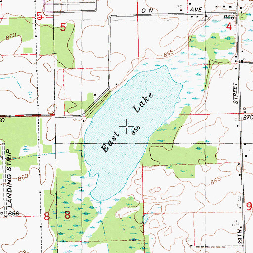 Topographic Map of East Lake, MI