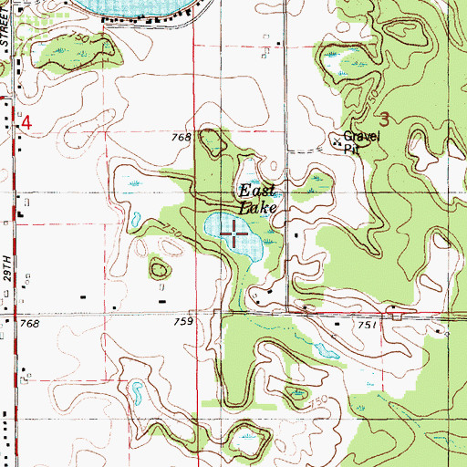 Topographic Map of East Lake, MI