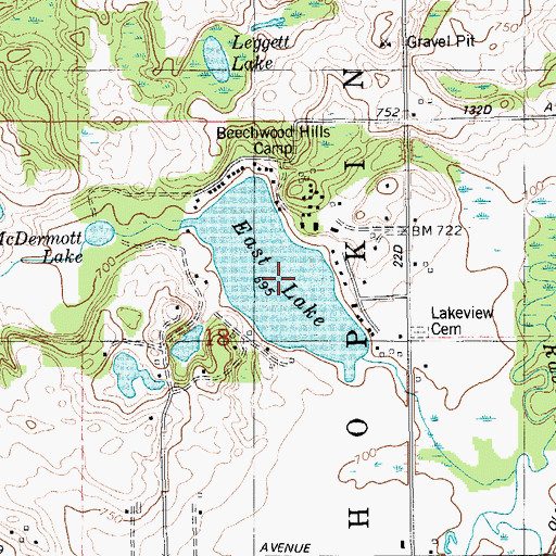 Topographic Map of East Lake, MI