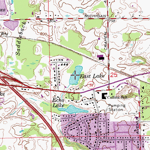 Topographic Map of East Lake, MI