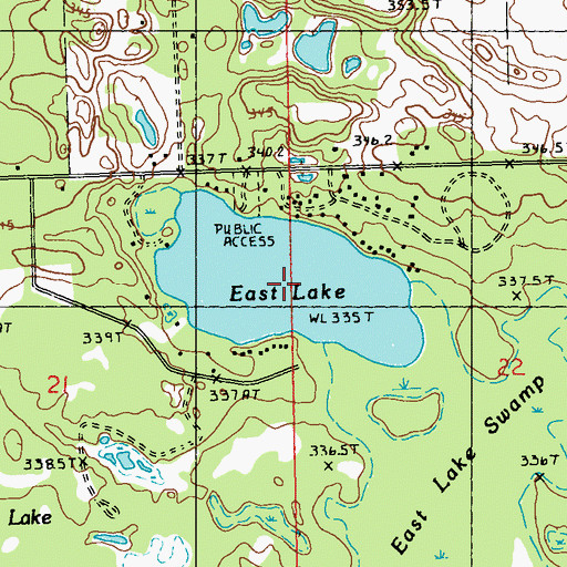 Topographic Map of East Lake, MI