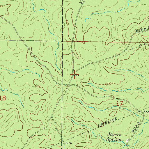 Topographic Map of Antioch Church (historical), AR