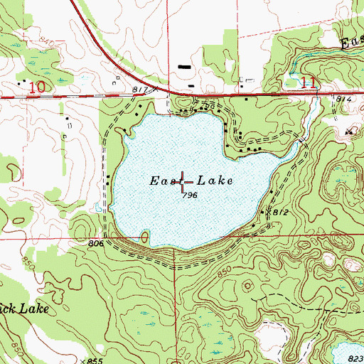 Topographic Map of East Lake, MI