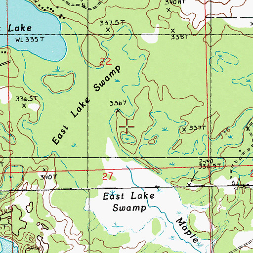 Topographic Map of East Lake Swamp, MI