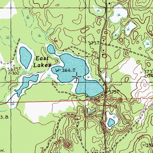 Topographic Map of East Lakes, MI
