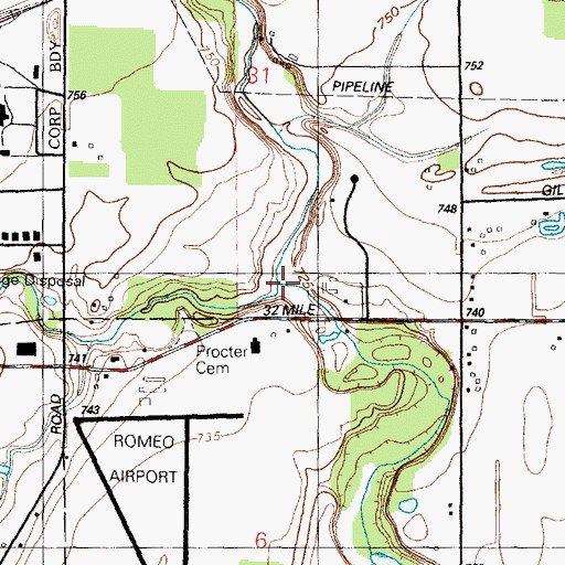 Topographic Map of East Pond Creek, MI
