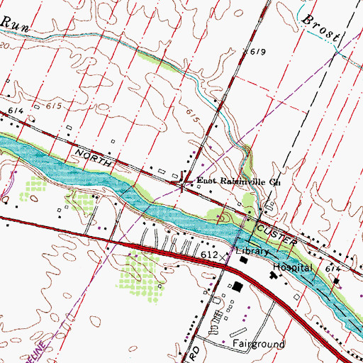 Topographic Map of East Raisinville Church, MI