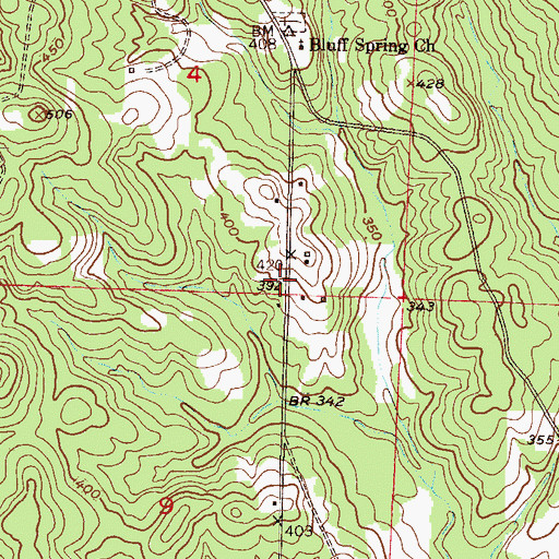 Topographic Map of Baber Store (historical), AR