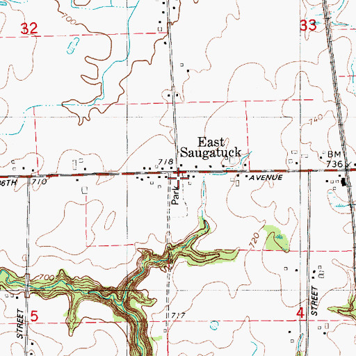 Topographic Map of East Saugatuck, MI