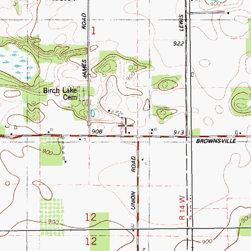 Topographic Map of East School, MI