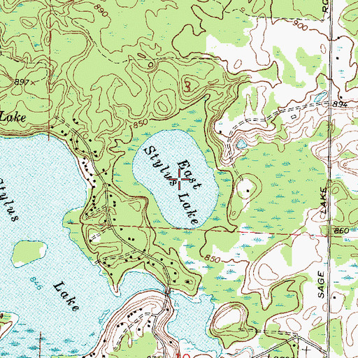 Topographic Map of East Stylus Lake, MI