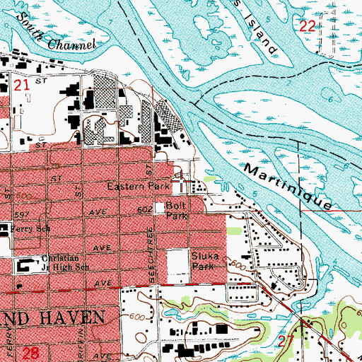 Topographic Map of Eastern Park, MI