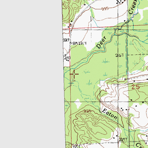 Topographic Map of Eaton Creek, MI