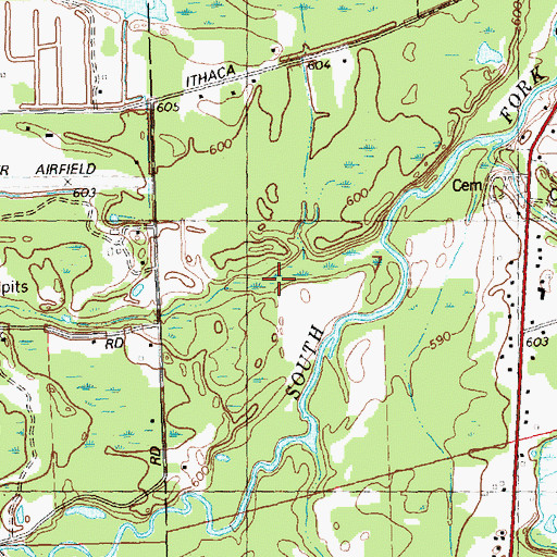 Topographic Map of Eaton Drain, MI