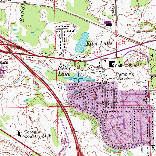 Topographic Map of Echo Lake, MI