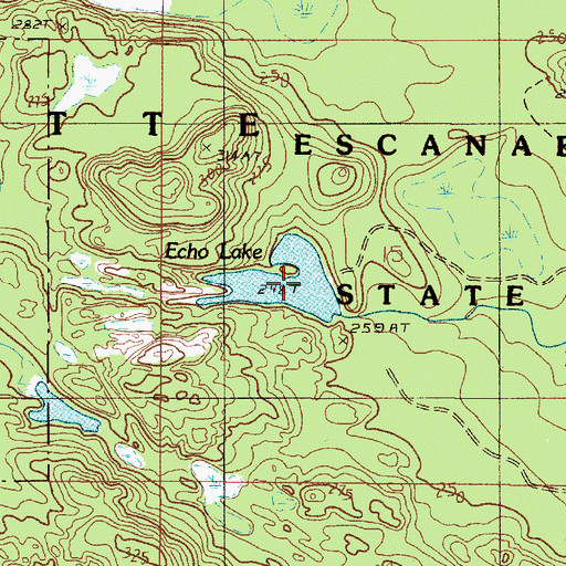 Topographic Map of Echo Lake, MI