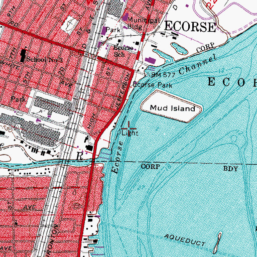 Topographic Map of Ecorse Channel, MI