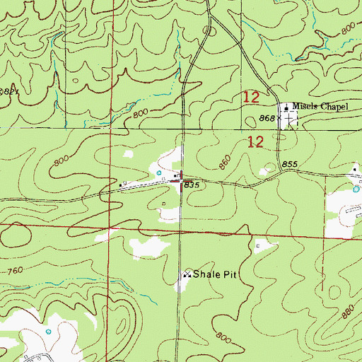 Topographic Map of Bissell (historical), AR