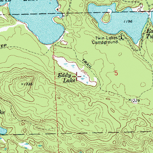 Topographic Map of Eddy Lake, MI