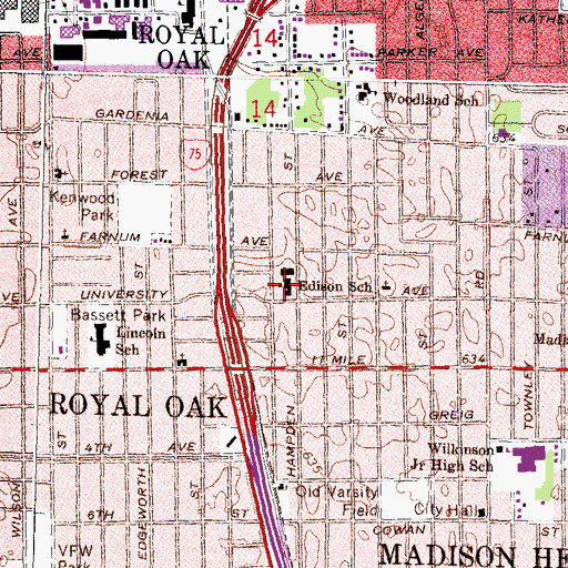 Topographic Map of Keys Grace Academy, MI