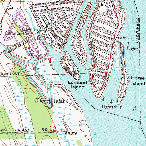 Topographic Map of Edmond Island, MI