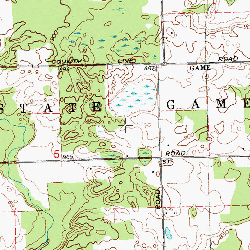 Topographic Map of Edmore State Game Area, MI