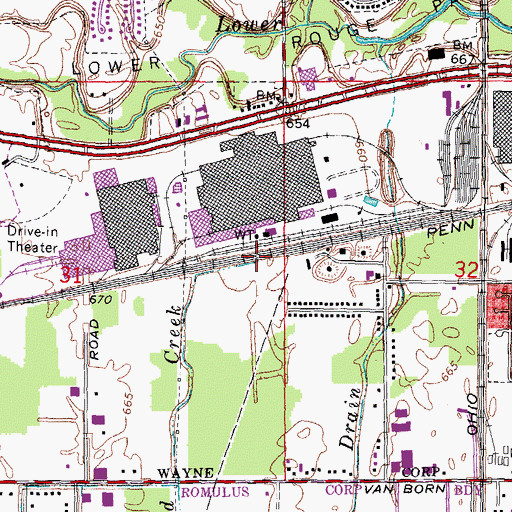 Topographic Map of Edmund Creek, MI