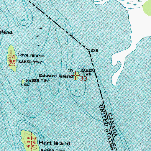 Topographic Map of Edward Island, MI