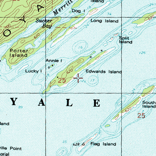 Topographic Map of Edwards Island, MI