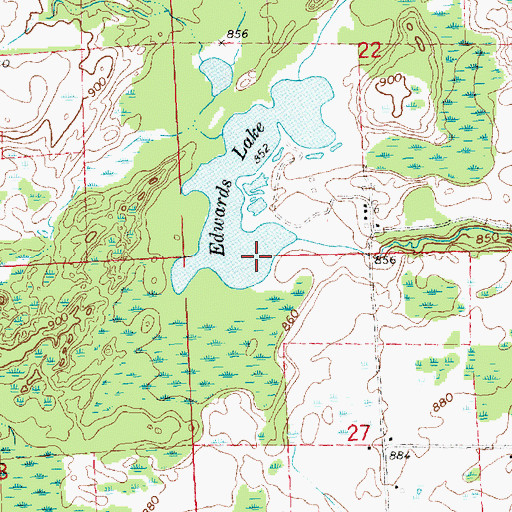 Topographic Map of Edwards Lake, MI