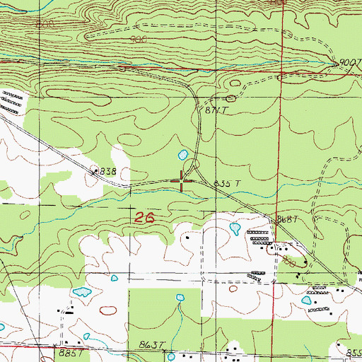 Topographic Map of Bluff Springs (historical), AR