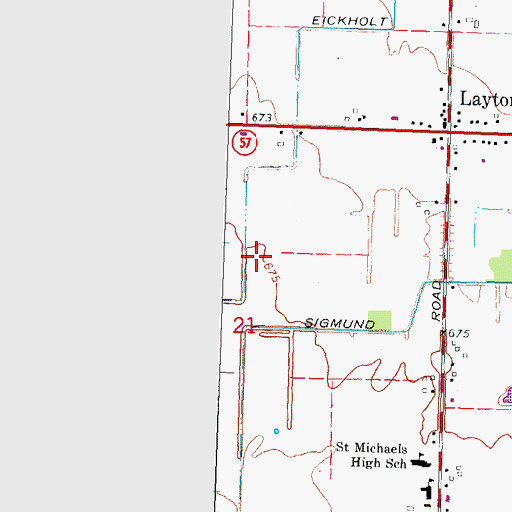 Topographic Map of Eickholt Drain, MI