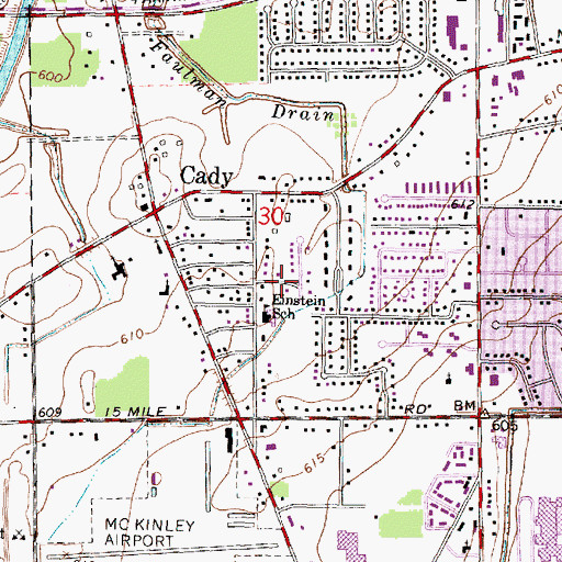 Topographic Map of Einstein School, MI