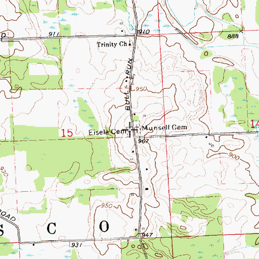 Topographic Map of Eisele Cemetery, MI