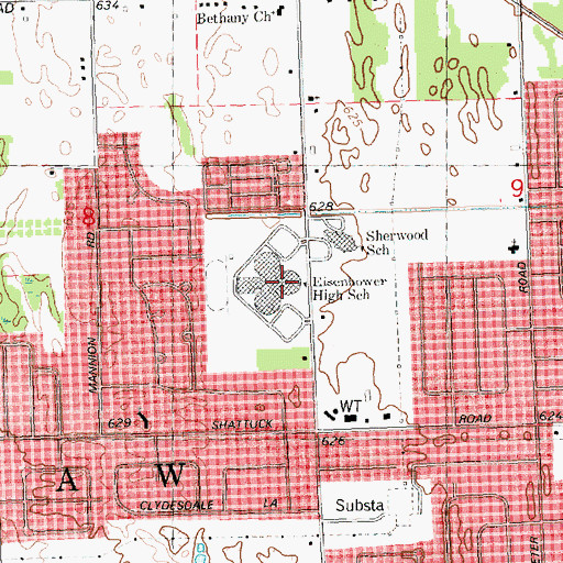 Topographic Map of Heritage High School, MI