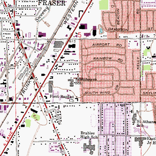 Topographic Map of Eisenhower School, MI
